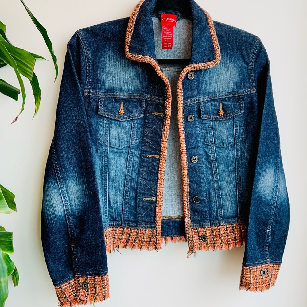 Super Cute Olsen Europe Stretch Denim Jacket